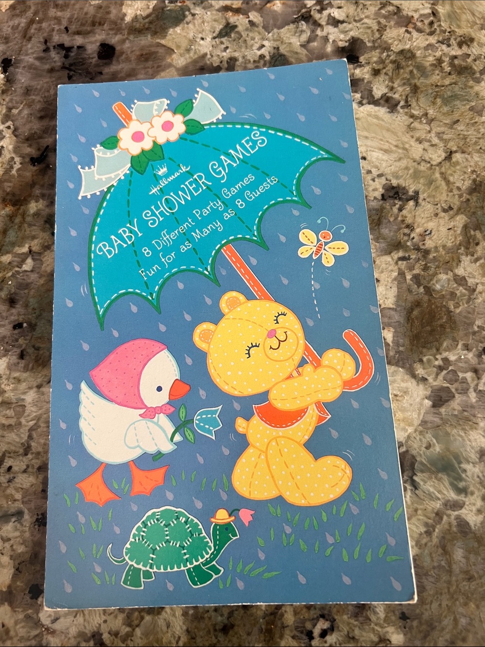 Vintage Hallmark baby shower game booklet from the 1970s or 1980s